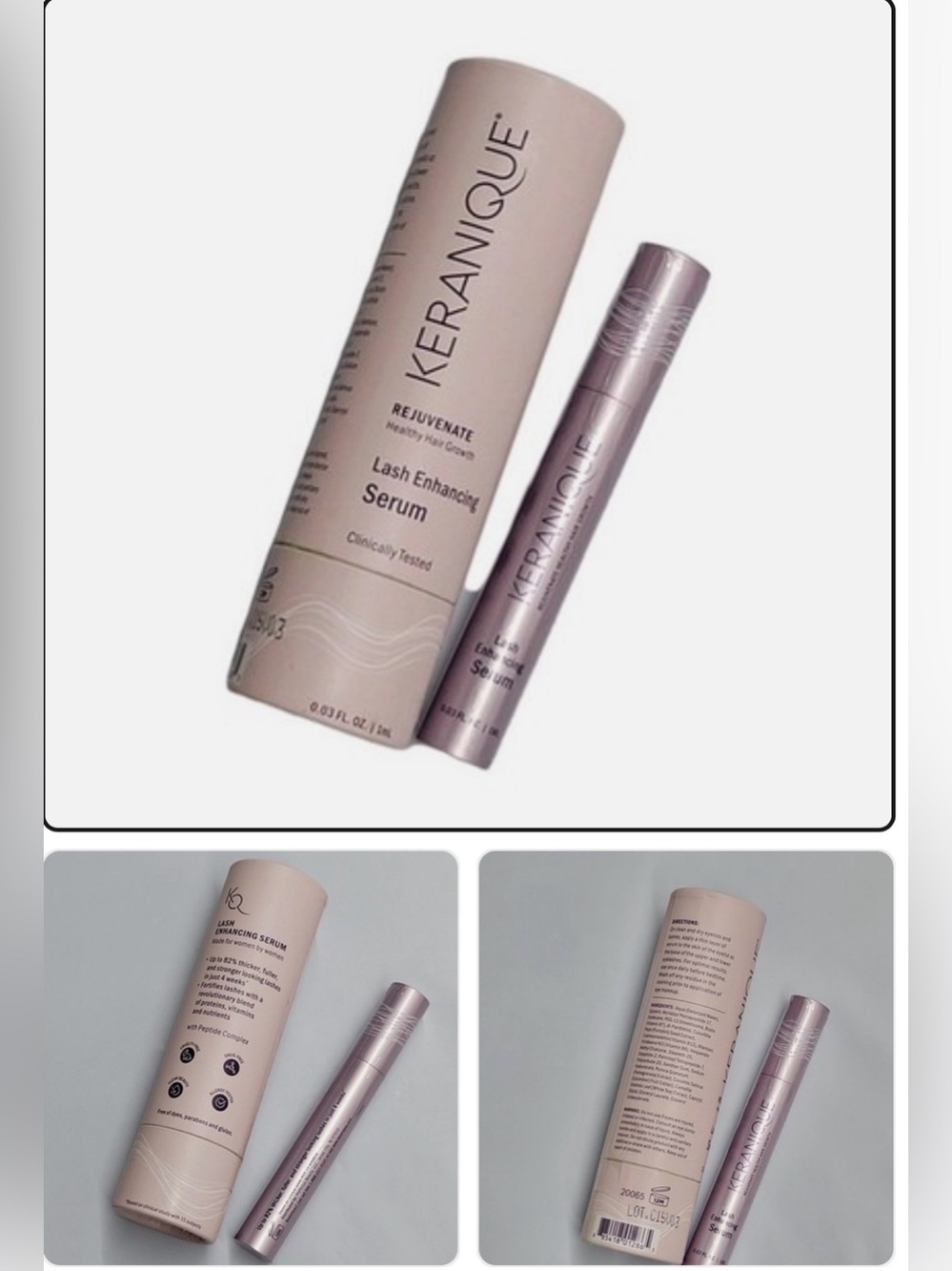 Keranique Rejuvenate Clear Eyelash Serum 0.03 fl oz Clinically Tested